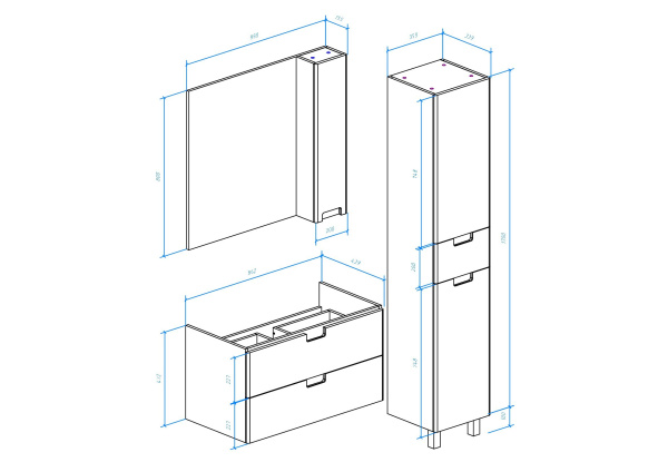 Зеркало-шкаф (88х80) Bellezza Пегас 4610415001040